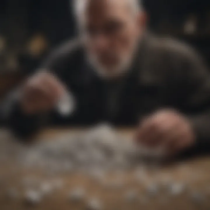 A collector examining Herkimer diamonds, emphasizing their appeal in the collecting community