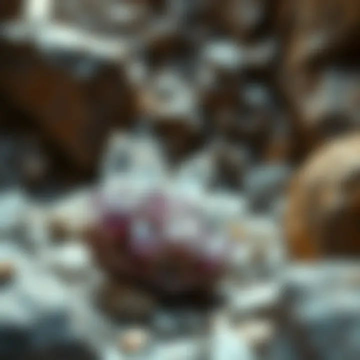 Geological setting showcasing diverse crystals in their natural habitat