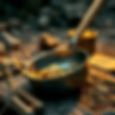 Techniques for Effective Gold Panning Illustration of effective techniques for using a gold mining pan