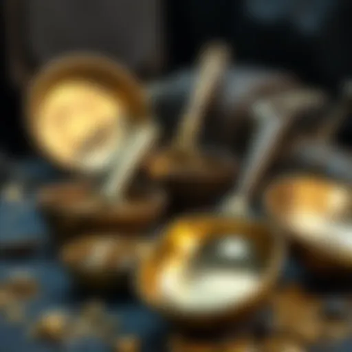 Diverse Gold Mining Pan Designs A collection of traditional gold mining pans from various cultures