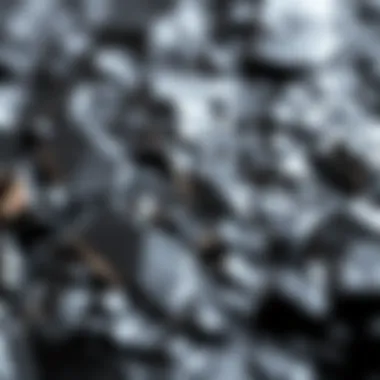 Close-up view of polished hematite showcasing its metallic luster