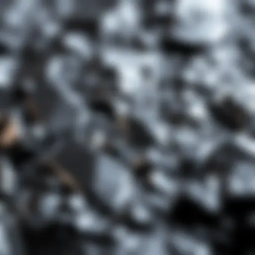 Close-up view of polished hematite showcasing its metallic luster