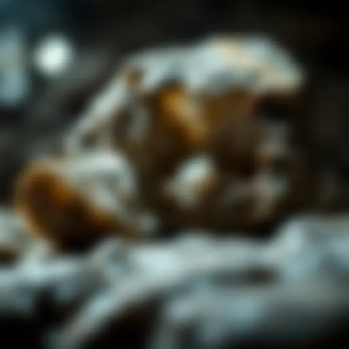 Historical artifacts featuring rock-encased crystals