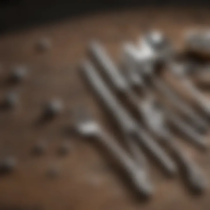 Detailed view of silverware design