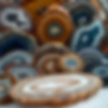 A collection of various agate types displayed together