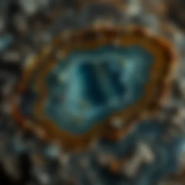 Geological formation of agate within a rock matrix