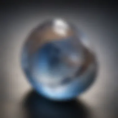 Close-up view of a polished moonstone revealing its unique adularescence