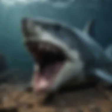 Artistic representation of megalodon in popular culture