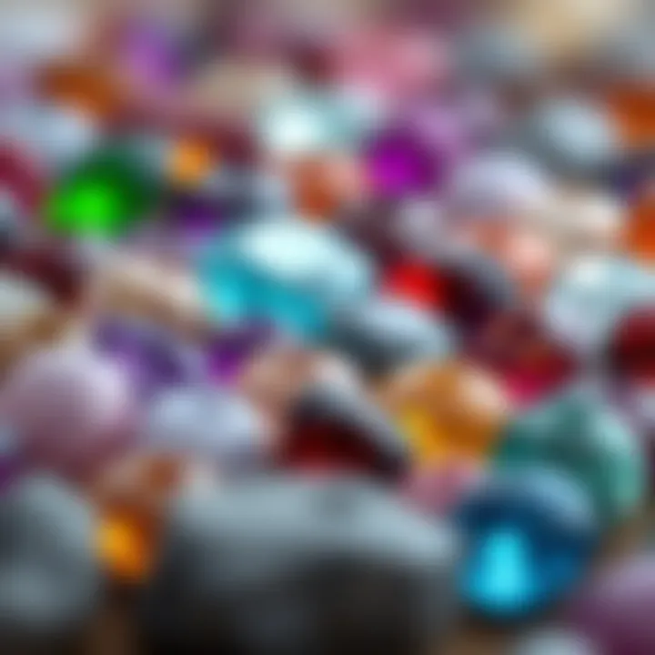 Gemstones with Drilled Holes An array of gemstones showcasing drilled holes for setting