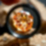 A close-up view of a gemstone highlighted by a jewelry magnifier app interface