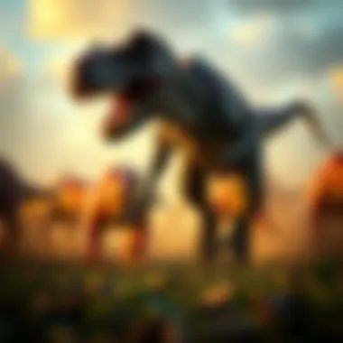 The Thrilling Chase of Velociraptors Velociraptors in a high-stakes chase