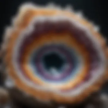 Quartz Geode Crystal Interior A stunning large quartz geode showcasing its crystalline interior