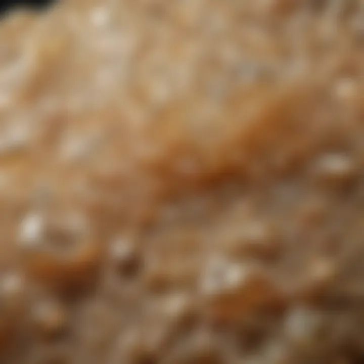 Close-up view of Libyan Sand Glass showcasing its unique texture and color variations.