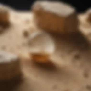 Formation Process of Libyan Sand Glass Illustration depicting the formation process of Libyan Sand Glass due to meteorite impact.