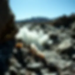 A serene landscape showcasing a rocky terrain rich in crystals