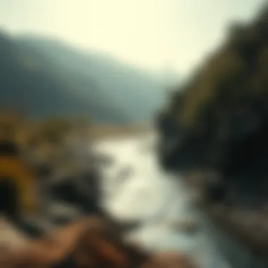 A serene landscape showcasing natural gold deposits in rivers