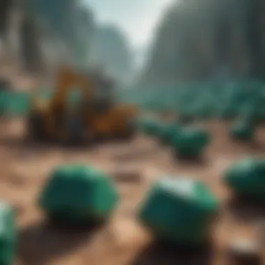 Eco-Friendly Mining of Malachite Eco-friendly mining practices showcased in a malachite quarry