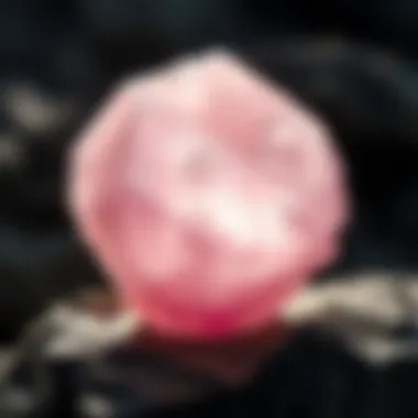 An illustration depicting the metaphysical properties associated with pink quartz, including love and healing.