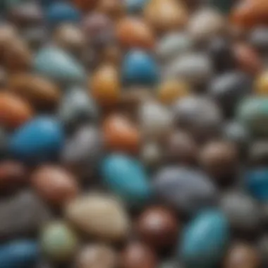 An assortment of opal stones showcasing various colors and patterns.