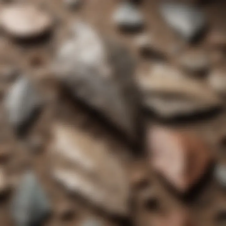 A close-up view of the unique flaking technique used in Overstreet arrowheads.