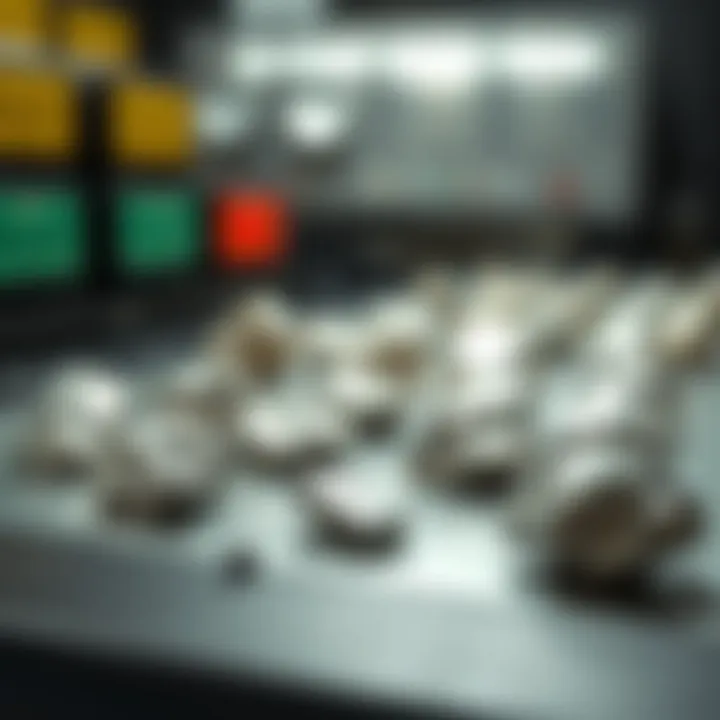 Evaluating the Quality of Platinum Samples Platinum samples displayed for evaluation