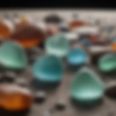 An array of polished sea glass pieces, highlighting the potential results of tumbling.