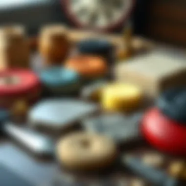 Essential Polishing Tools for Petoskey Stones A comprehensive set of polishing tools laid out, including pads and compounds, essential for achieving a perfect finish.