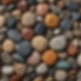 A close-up view of various raw stones showcasing their unique textures and colors