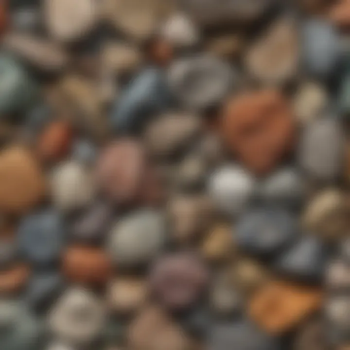 A diverse collection of rocks showcasing various textures and colors