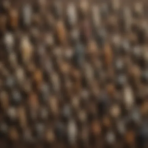 A collection of diverse arrowheads displayed on a rustic wooden table.