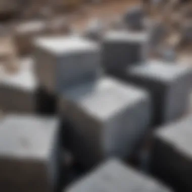 Close-up of raw soapstone blocks ready for extraction