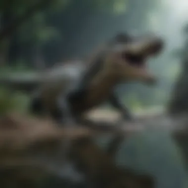 Deinosuchus in Ancient Waters An artistic representation of Deinosuchus in its natural habitat