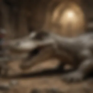 Uncovering the Secrets of Supercroc Paleontologists examining Deinosuchus fossil remains