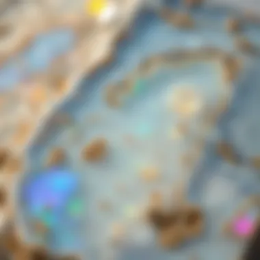 Unique Patterns and Textures of Opals Close-up of opal with unique patterns and textures