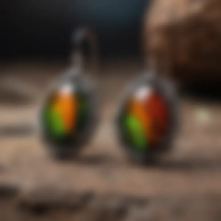 Artisan meticulously crafting ammolite earrings