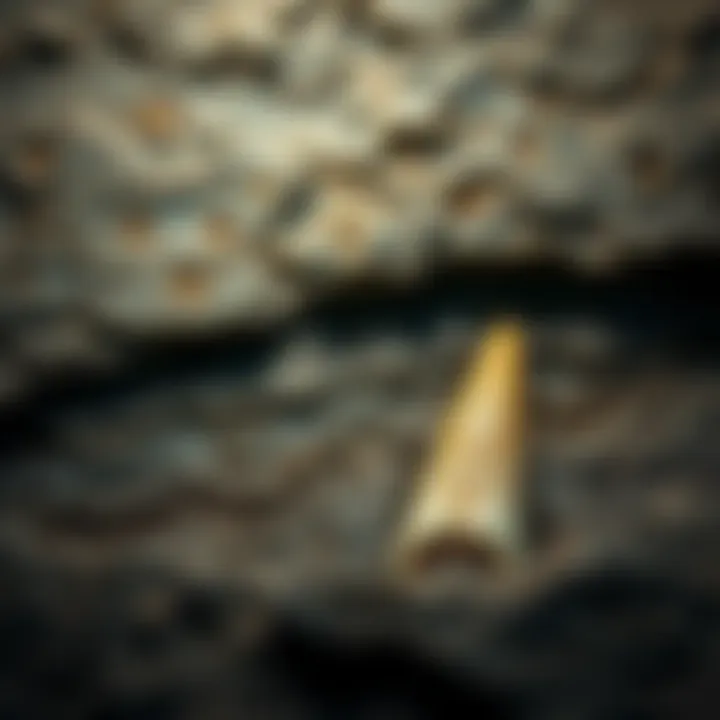 Geological layers revealing megalodon tooth fossils in situ