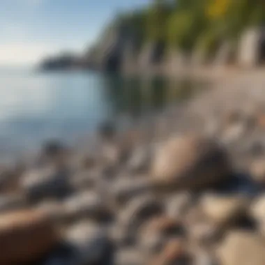 A scenic view of Lake Michigan, the natural habitat of Petoskey stones.