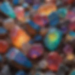 Stunning array of opal crystal formations showing their vivid colors