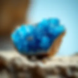 Stunning specimen of a blue sparkly rock with crystalline structure