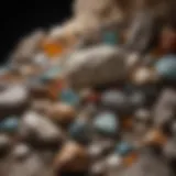 A beautifully arranged rock display showcasing various mineral specimens