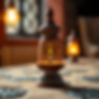 Intricate Clay Lamp Design A beautifully crafted clay oil lamp with intricate designs