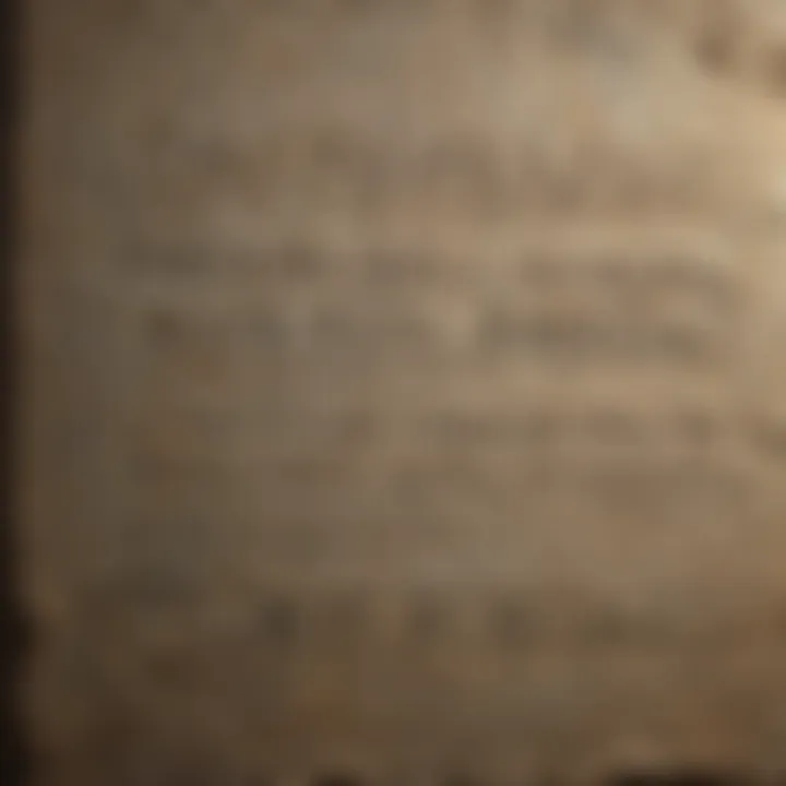 Detailed view of a scripture stone's unique texture