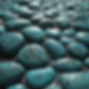 Close-up view of turquoise with unique matrix patterns