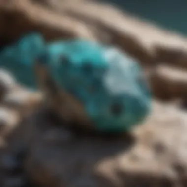 Raw turquoise rock showcasing its natural beauty and color variations