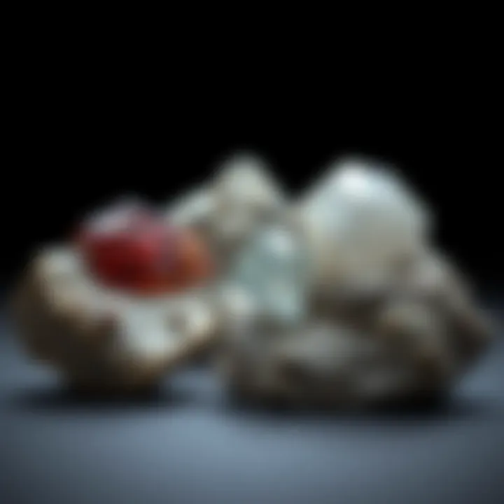 Mineral specimens depicting other significant minerals often found alongside diamonds