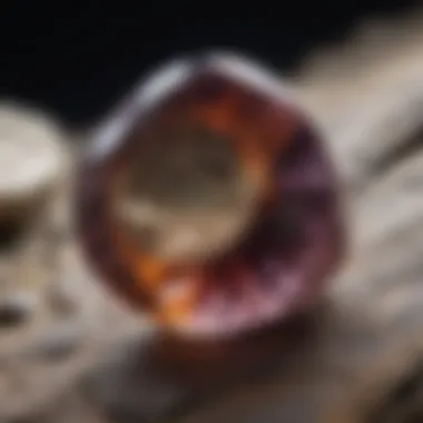 Close-up of a single gemstone highlighting its unique hue