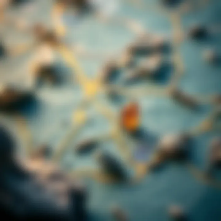 An illustrated map showcasing popular crystal hunting locations