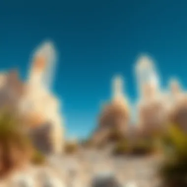 Natural crystal formations in a serene landscape