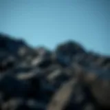 Volcanic black rock formation showcasing unique textures