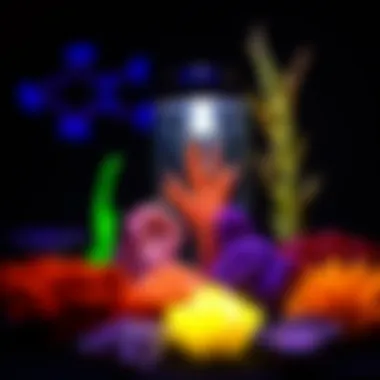 Showcasing Unique Collectibles Collection of unique fluorescent specimens under blacklight